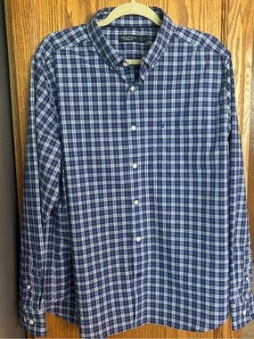 Nautica Blue Plaid Button-Down Men's Shirt, Excellent Condition